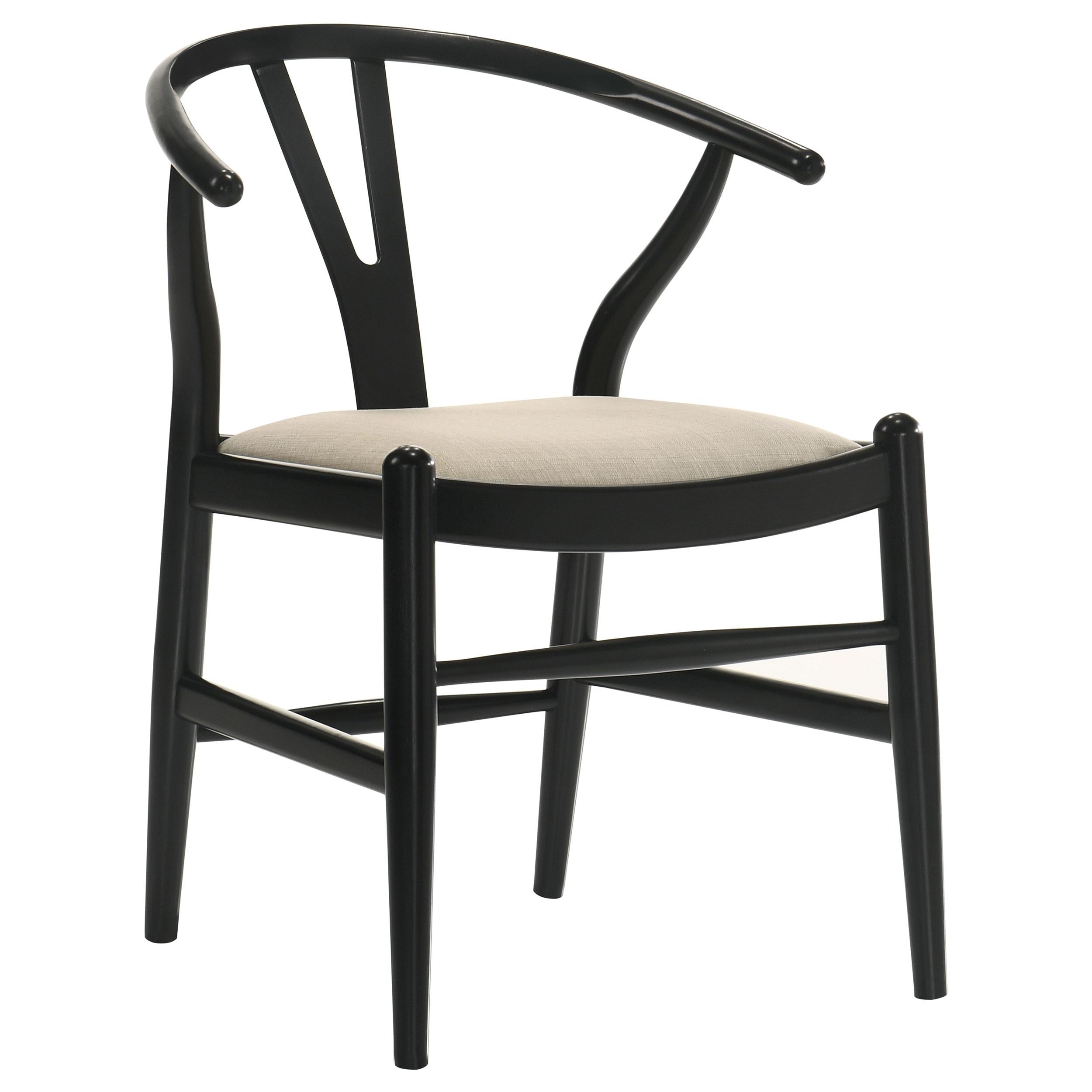 Coaster Furniture Crestmont 108482 Wood Wishbone Dining Side Chair - Black IMAGE 1